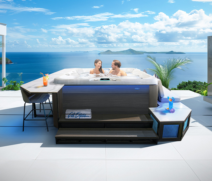 Calspas hot tub being used in a family setting - Elizabeth